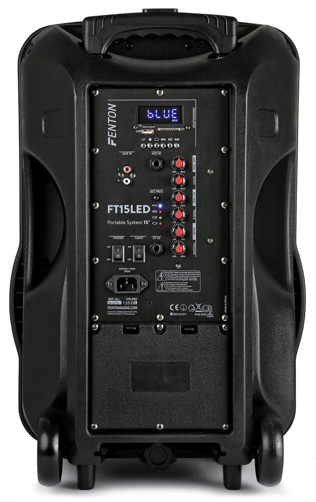 Fenton FT15LED kannettava äänijärjestelmä 15" 800W hinta ja tiedot | Kaiuttimet | hobbyhall.fi