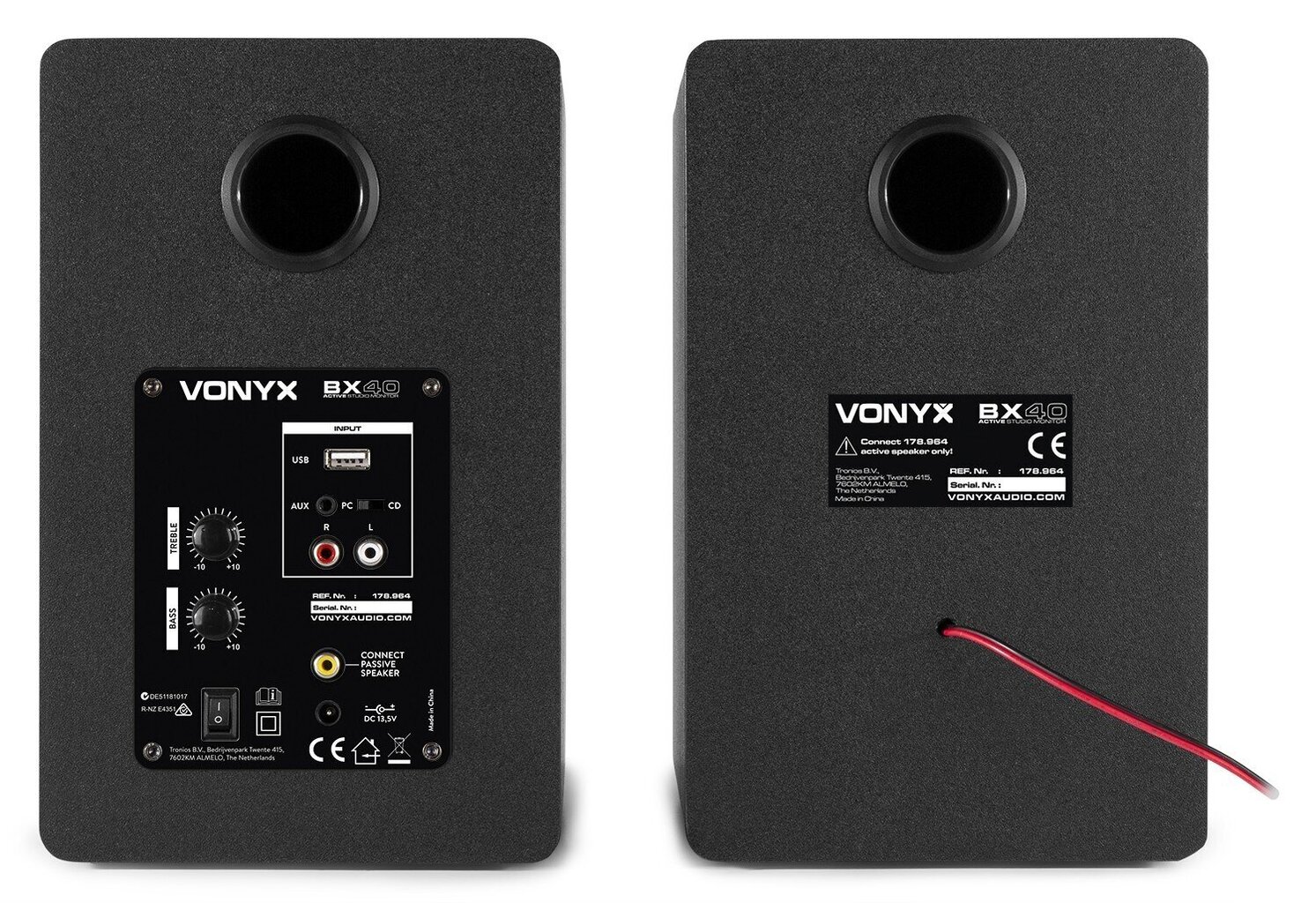 Vonyx BX40 Active Studio -näytöt (pari) 4" USB BT hinta ja tiedot | Kaiuttimet | hobbyhall.fi