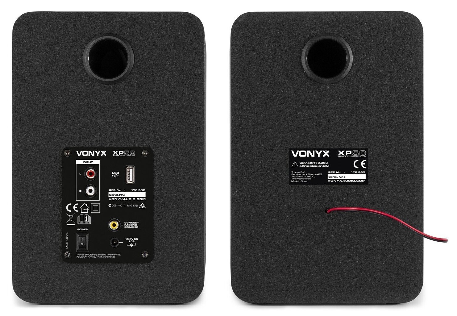 Vonyx XP50 Aktiiviset stereomonitorikaiuttimet (pari) 5,25" USB BT hinta ja tiedot | Kaiuttimet | hobbyhall.fi