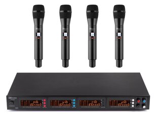 Power Dynamics PD504H 4x 50-kanavainen langaton UHF-mikrofonisarja 4 kädessä pidettävällä mikrofonilla hinta ja tiedot | Power Dynamics Tietokoneen lisälaitteet | hobbyhall.fi