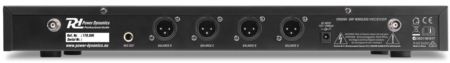 Power Dynamics PD504B 4x 50-kanavainen langaton UHF-mikrofonisarja 4 bodypack-mikrofonilla hinta ja tiedot | Mikrofonit | hobbyhall.fi