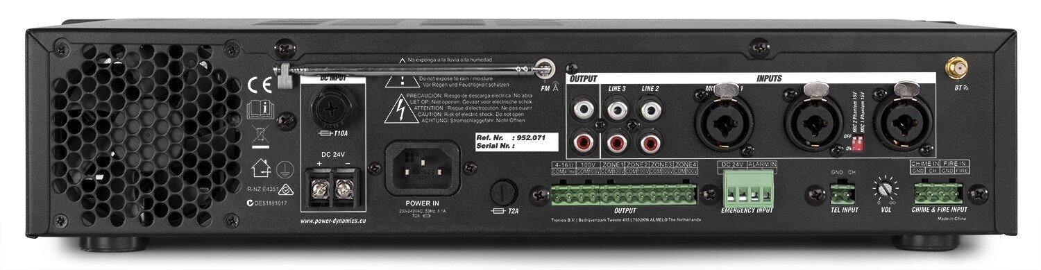 Power Dynamics PDM25 100V mikseri-vahvistin BT:llä ja mediasoittimella 25W hinta ja tiedot | Kaiuttimet ja soundbarit | hobbyhall.fi