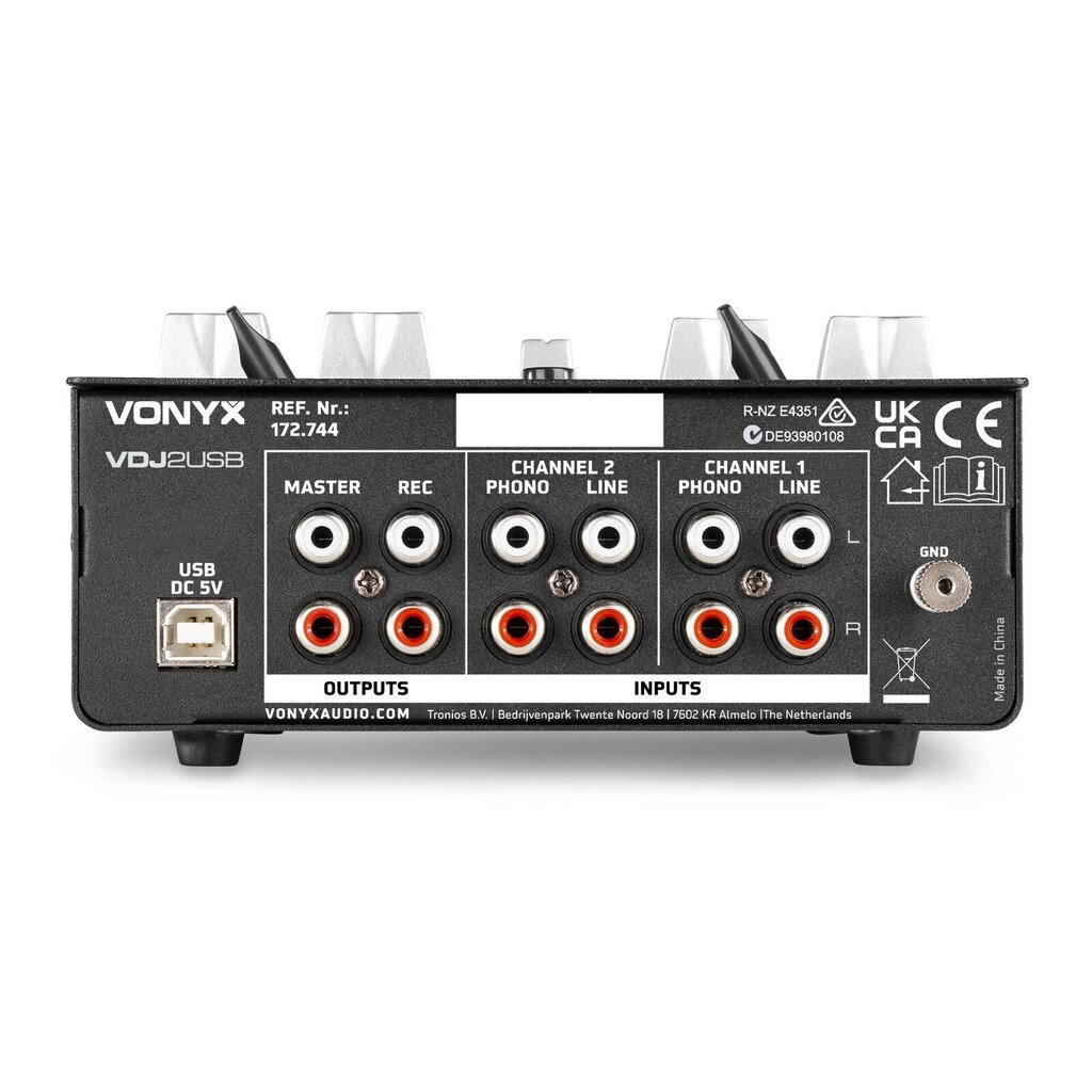 Vonyx VDJ2USB 3-kanavainen stereo DJ/USB-mikseri hinta ja tiedot | DJ-laitteet | hobbyhall.fi