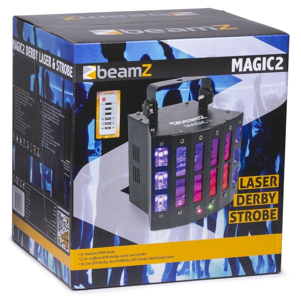 BeamZ Magic2 Derby Laser RG ja strobolla hinta ja tiedot | Juhlakoristeet | hobbyhall.fi