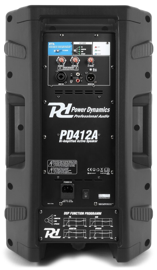 Power Dynamics PD412A Bi-vahvistettu aktiivikaiutin 12" 1400W hinta ja tiedot | Kaiuttimet | hobbyhall.fi