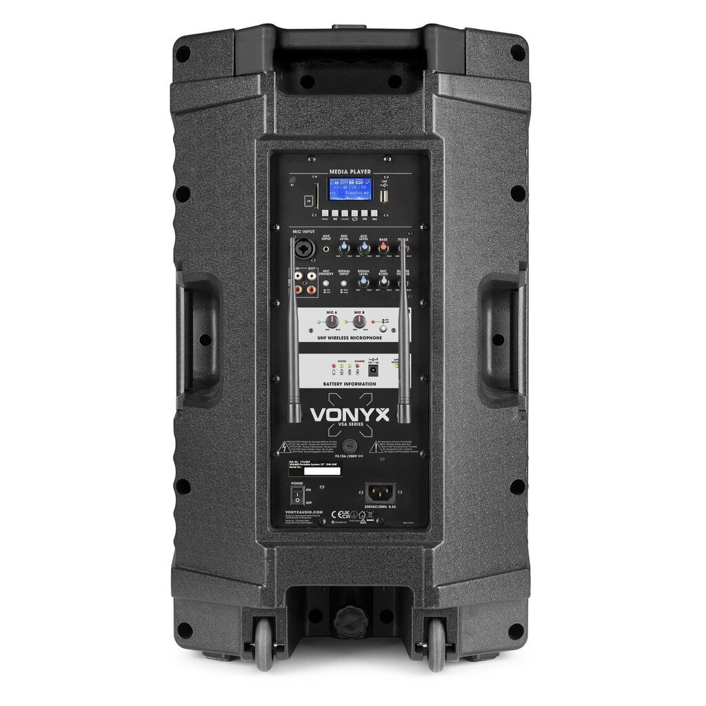 Vonyx VSA500 kannettava järjestelmä 12" hinta ja tiedot | Kaiuttimet | hobbyhall.fi