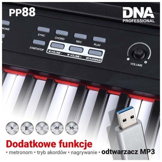 DNA SP 88 täysikokoinen pianokoskettimisto ja ristiin taittuva kosketinteline hinta ja tiedot | Kosketinsoittimet | hobbyhall.fi