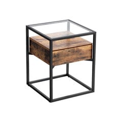 Lasinen sivupöytä, ruskea/musta hinta ja tiedot | Sohvapöydät | hobbyhall.fi