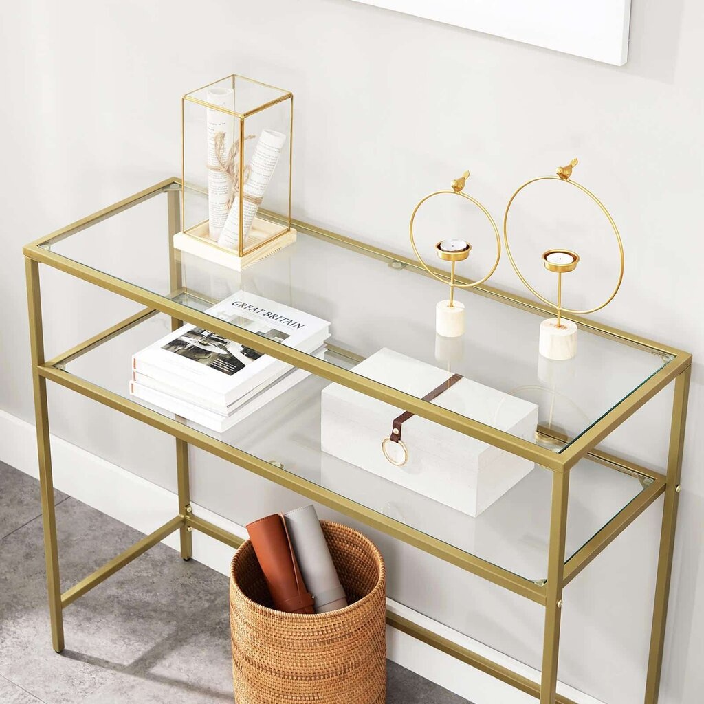 Konsolipöytä kultainen, 100 x 35 x 80 cm hinta ja tiedot | Sivupöydät | hobbyhall.fi