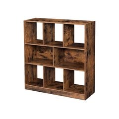 8-laatikkoinen kirjahylly VASAGLE, ruskea hinta ja tiedot | Hyllyt | hobbyhall.fi