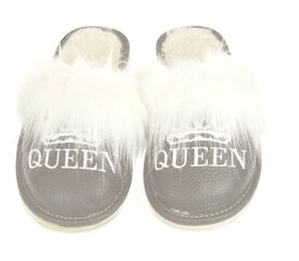 Naisten lämpimät nahkatossut "Queen". hinta ja tiedot | Naisten sandaalit ja tossut | hobbyhall.fi