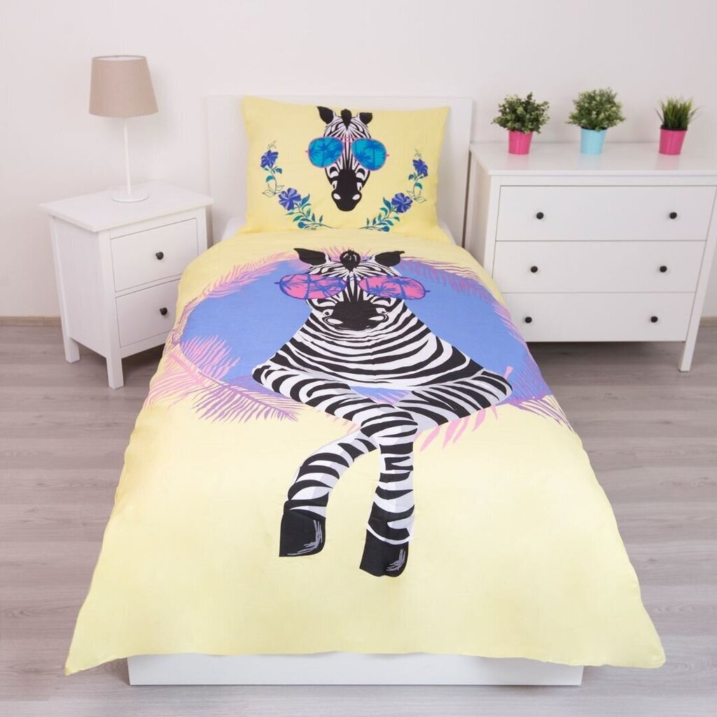 Zebra-pussilakanasetti, 140 x 200 cm + 1 tyynyliina 70 x 90 cm hinta ja tiedot | Vuodevaatteet lapsille | hobbyhall.fi