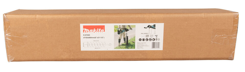 E-07303 Maakaira porakoneelle 150x800 mm, sisältää kiinnityssokan Makita hinta ja tiedot | Maaporat | hobbyhall.fi