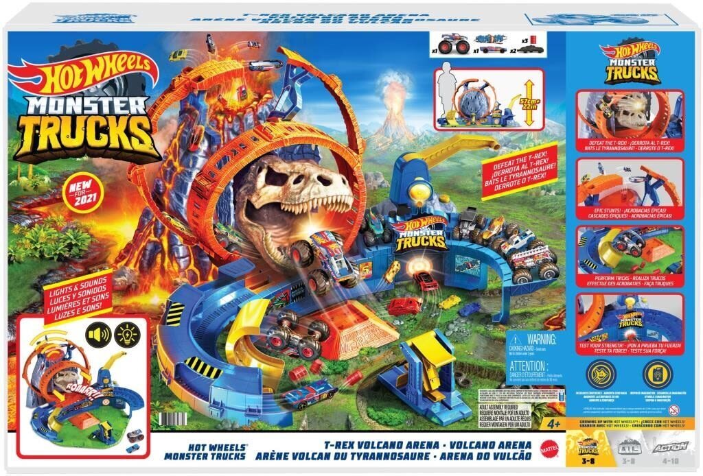 Hot Wheels Monster Trucks Volcano Arena hinta ja tiedot | Poikien lelut | hobbyhall.fi