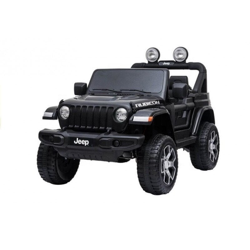 Lasten kaksipaikkainen auto Jeep Rubicon 4x4, musta hinta ja tiedot | Lasten sähköautot | hobbyhall.fi