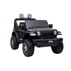 Lasten kaksipaikkainen auto Jeep Rubicon 4x4, musta hinta ja tiedot | Lasten sähköautot | hobbyhall.fi