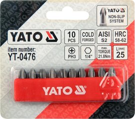 Yato PH3x25mm 1/4" setti kärkiä, 10 kappaletta hinta ja tiedot | Käsityökalut | hobbyhall.fi