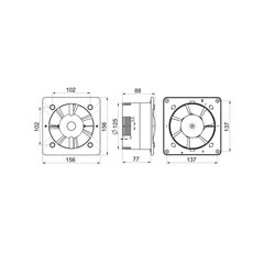 Equation, KW125T 125 mm, valkoisen värinen imutuulettimen kotelo hinta ja tiedot | Equation Kodin remontointi | hobbyhall.fi