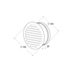 Awenta, 125 mm, hopean värinen ilmastointiritilä hinta ja tiedot | Kylpyhuoneen tuulettimet | hobbyhall.fi