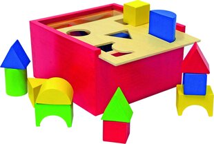 Woody 90001 Eco Wooden Educational väri muoto lajittelu laatikko rakentaja (20kpl) lapsille 2v+ (16x16cm) hinta ja tiedot | Vauvan lelut | hobbyhall.fi