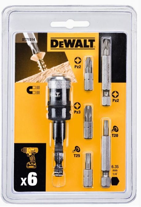 Ruuvinvääntimen teräsarja Dewalt 6 kpl, DT71514 hinta ja tiedot | Käsityökalut | hobbyhall.fi