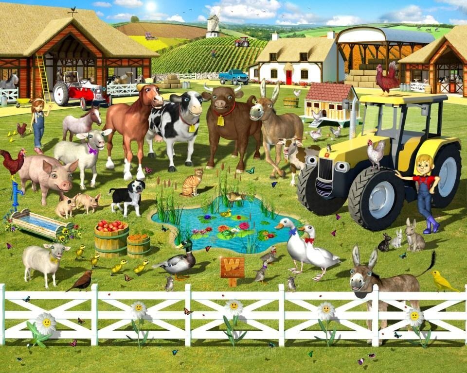 Kuvatapetti Farmyard Fun hinta ja tiedot | Lastenhuoneen valokuvatapetit | hobbyhall.fi