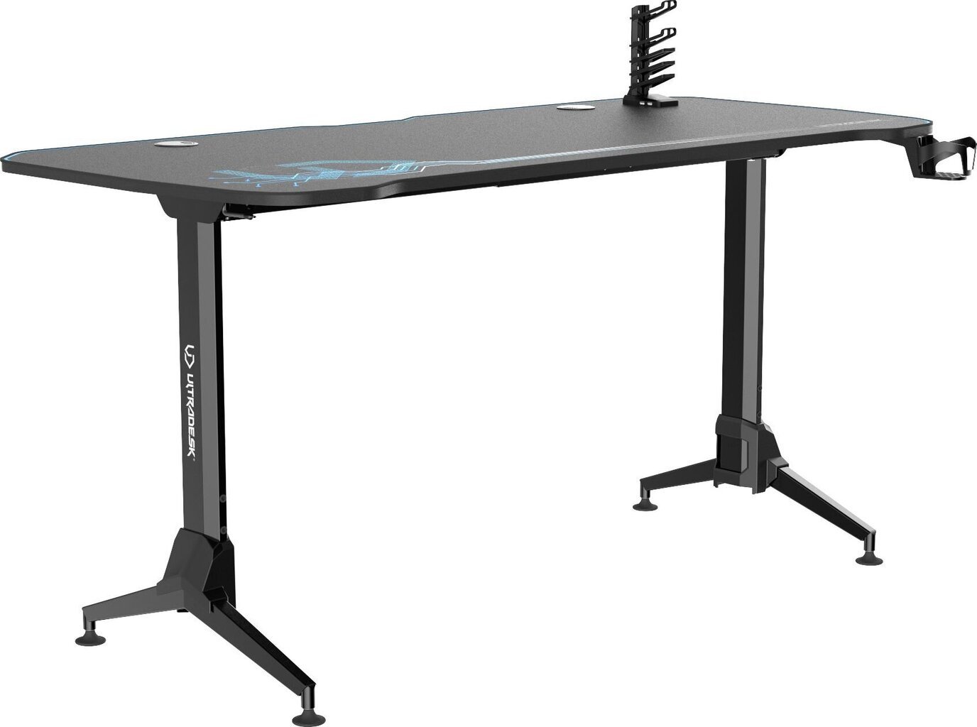 Ultradesk Grand Blue -pelipöytä, musta / sininen hinta ja tiedot | Tietokonepöydät ja työpöydät | hobbyhall.fi