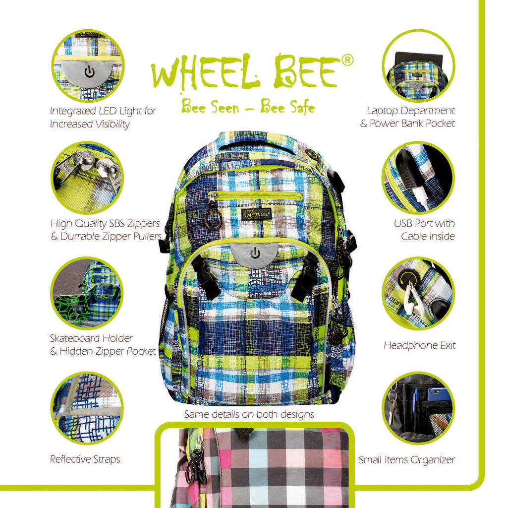 Wheel-Bee Generation Z -reppu, 30 l, vihreä hinta ja tiedot | Urheilukassit ja reput | hobbyhall.fi