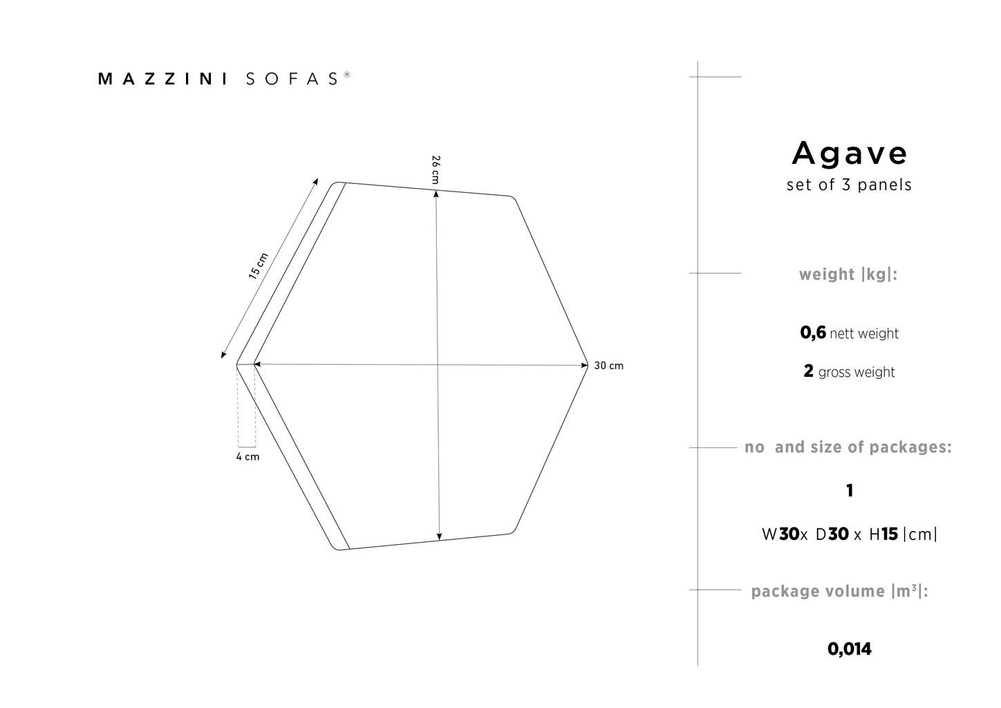 Mazzini Sofas Agave R4 -pehmeät seinäpaneelit, 3 kpl, musta hinta ja tiedot | Pehmeät seinäpaneelit | hobbyhall.fi