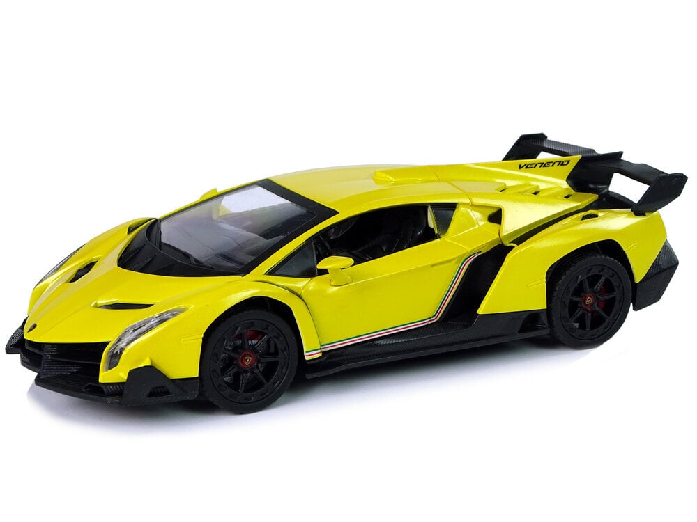 Radio-ohjattava Lamborghini Veneno 1:24 keltainen, kaukosäätimellä varustettuna hinta ja tiedot | Poikien lelut | hobbyhall.fi