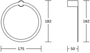 Mexen Base pyöreä pyyheteline, musta/kulta hinta ja tiedot | Kylpyhuoneen sisustus | hobbyhall.fi