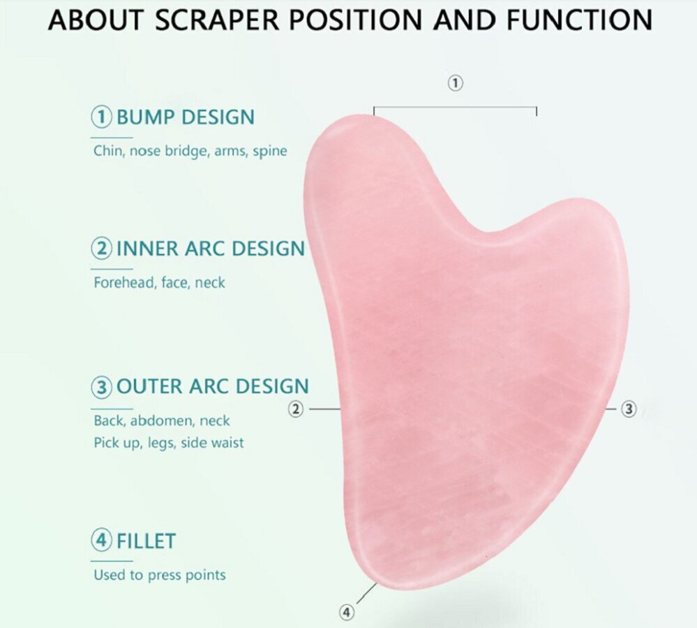 Gua Sha ruusukvartsihierontalaite hinta ja tiedot | Kasvojen puhdistus- ja hierontalaitteet | hobbyhall.fi