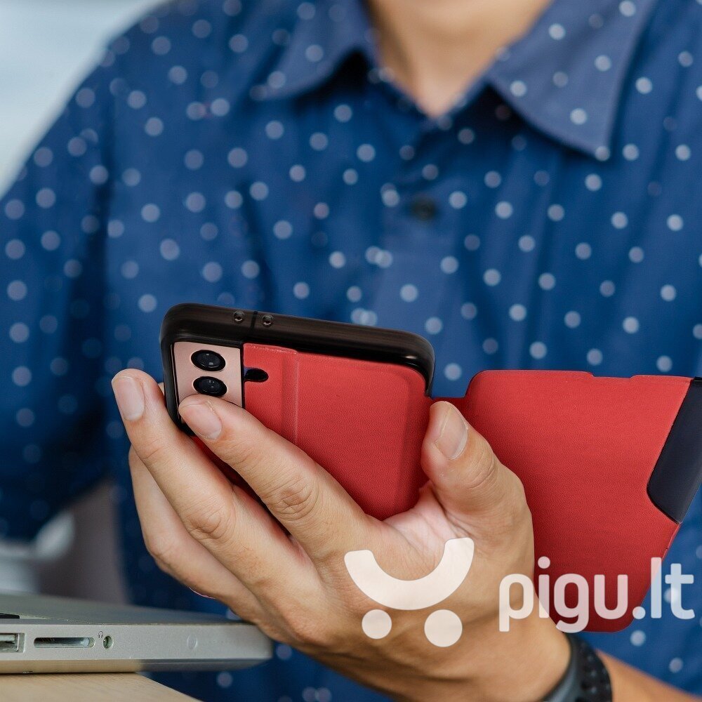 Puhelinkotelo Smart View Magnet Xiaomi Poco M4 Pro 5G, punainen hinta ja tiedot | Puhelimen kuoret ja kotelot | hobbyhall.fi