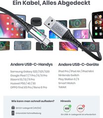 INIU USB-C–USB-A-kaapeli, 0,5m/1m/3m, 3 kpl. hinta ja tiedot | Puhelinkaapelit | hobbyhall.fi