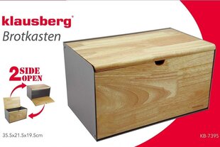 Klausberg teräs- ja puinen leipälaatikko, KB-7386 hinta ja tiedot | Keittiövälineet | hobbyhall.fi