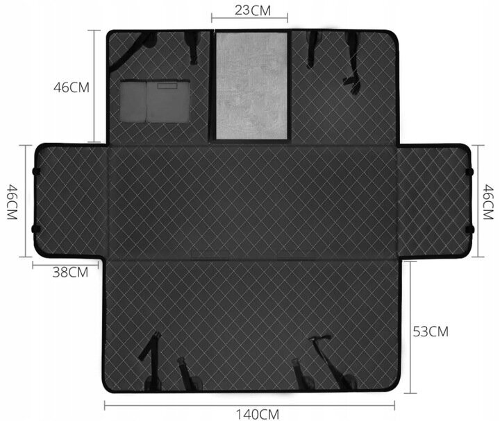 Auton takaistuinmatto koirien kuljettamiseen 140 cm x 209 cm hinta ja tiedot | Koiran matkatarvikkeet | hobbyhall.fi