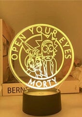 3D Led-valaisin Rick ja Morty hinta ja tiedot | Lastenhuoneen valaisimet | hobbyhall.fi