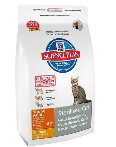 Hill's Science Plan Kissan Young Adult Sterilized Cat Tonnikala -kuivaruoka, 1,5 kg hinta ja tiedot | Kissan kuivaruoka | hobbyhall.fi