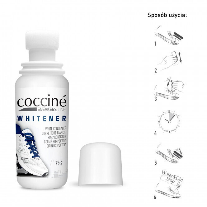 Coccine Whitener - valkoinen kenkäväri, 75 ml hinta ja tiedot | Vaatteiden ja jalkineiden hoito | hobbyhall.fi