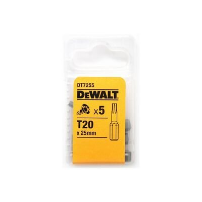 DeWalt TORX® poranterien setti (Torx 25mm T20) - DT7255-QZ, 5 kpl hinta ja tiedot | Käsityökalut | hobbyhall.fi