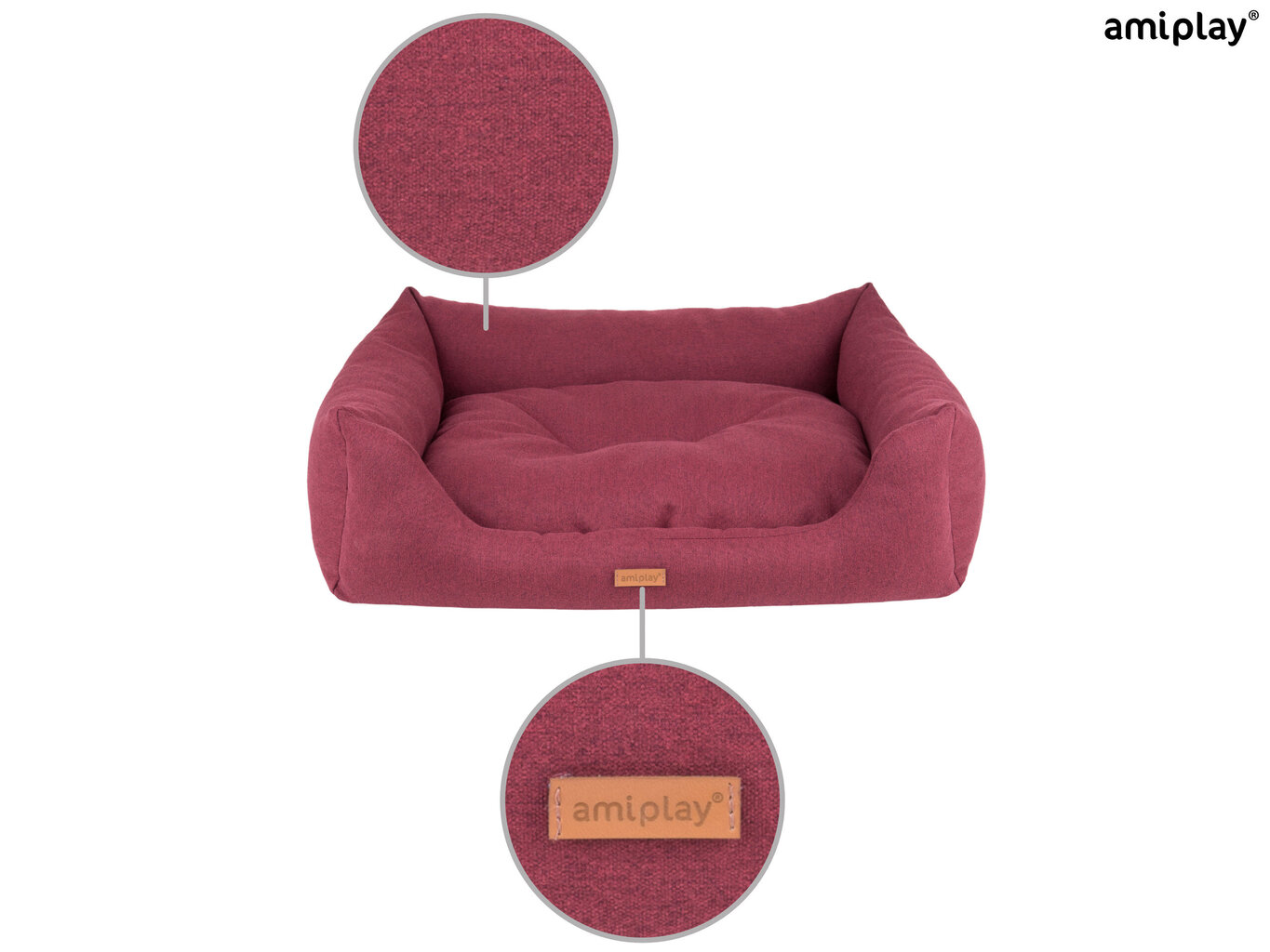 Amiplay peti-sohva Montana Burgundy L, 78x64x19 cm hinta ja tiedot | Pedit ja pesät | hobbyhall.fi