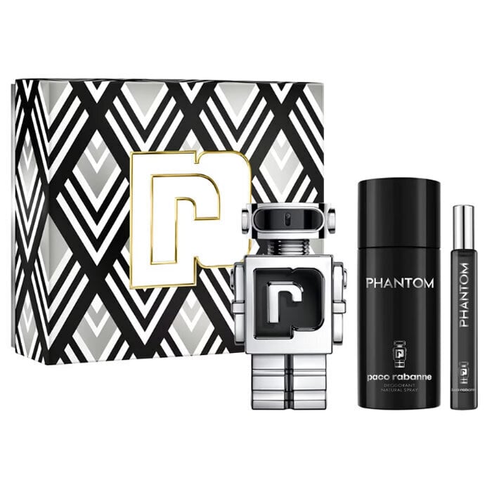 Paco Rabanne miesten lahjasetti: EDT, 100ml + deodorantti, 150ml + EDT, 10 ml. hinta ja tiedot | Miesten hajuvedet | hobbyhall.fi