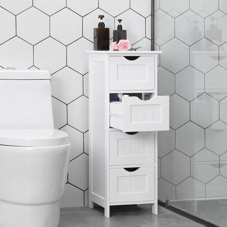 VASAGLE kylpyhuonekaappi 4 laatikkoa hinta ja tiedot | Kylpyhuonekaapit | hobbyhall.fi