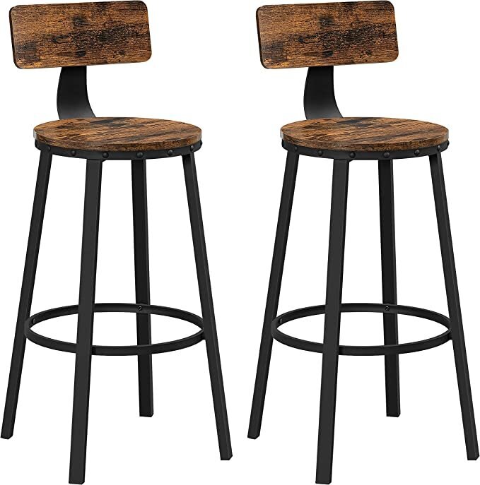 2 baarituolia selkänojalla VASAGLE LBC026B01V1, ruskea hinta ja tiedot | Ruokapöydän tuolit | hobbyhall.fi