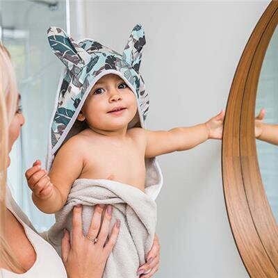 BabyOno Bunny Ears -vauvapyyhe hupulla, 937, harmaa hinta ja tiedot | Kylpyvälineet | hobbyhall.fi