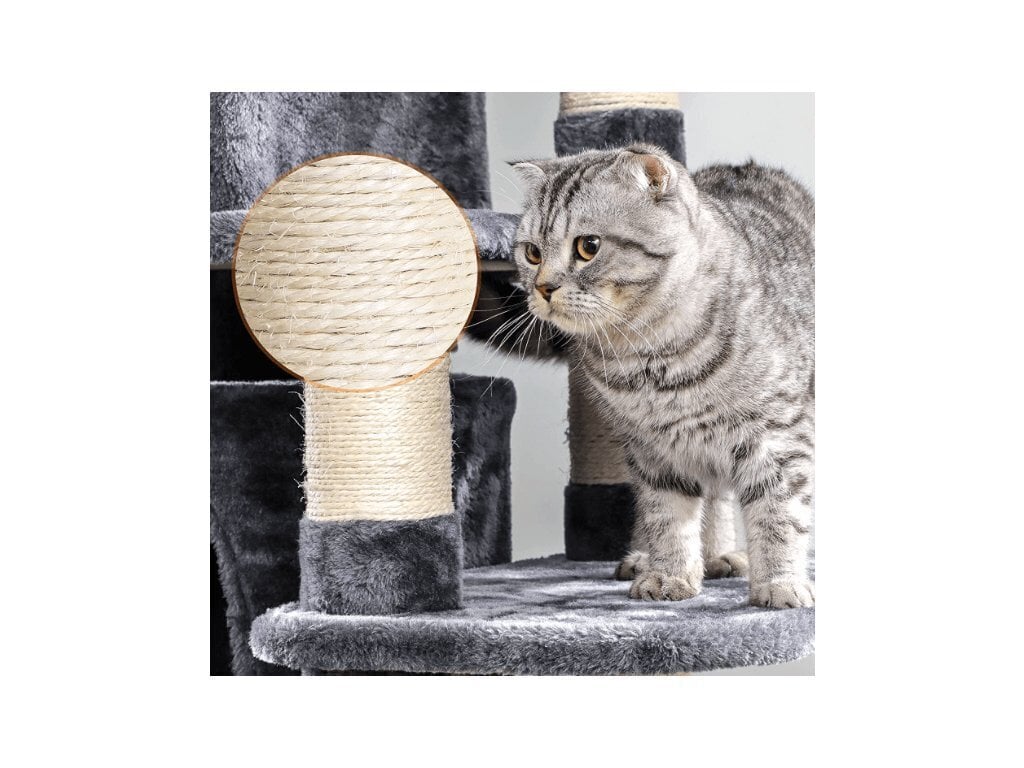 Kissan raapimispylväs, 172 cm, tummanharmaa hinta ja tiedot | Raapimispuut ja kiipeilypuut | hobbyhall.fi