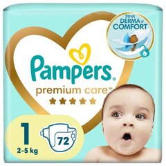 Vaipat Pampers Premium Care 1 (2-5 kg), 72 kpl. hinta ja tiedot | Vaipat | hobbyhall.fi