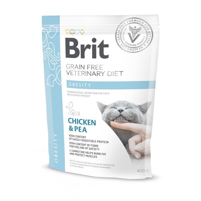 Brit GF Veterinary Diets aikuisille kissoille, kana ja herne, 0.4 kg hinta ja tiedot | Kissan kuivaruoka | hobbyhall.fi