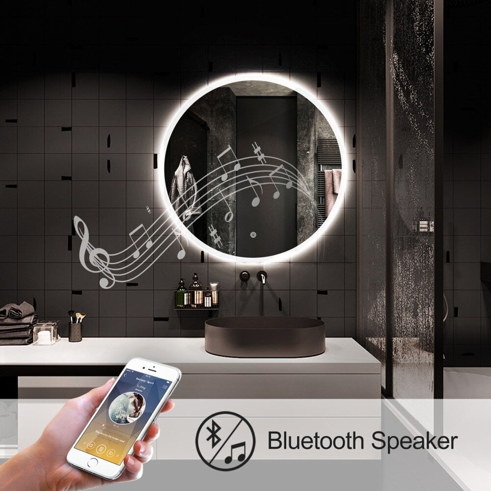 LED-peili Madrid 60cm Bluetooth, Anti-fog, Dimmer, Color change hinta ja tiedot | Kylpyhuonepeilit | hobbyhall.fi