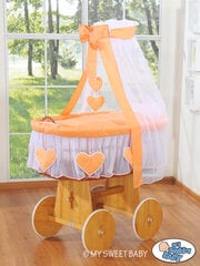 Vauvan pinnasänky Moses Basket/Braided pinnasänky verholla - Amelie peach hinta ja tiedot | Pinnasängyt | hobbyhall.fi